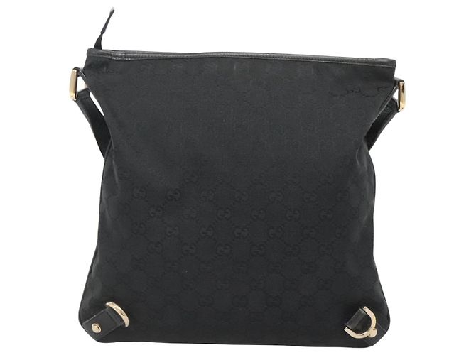 Borsa a Spalla Abbey GG Canvas Gucci Nero Oro 131326 Auth bs26839 D'oro - vista 2