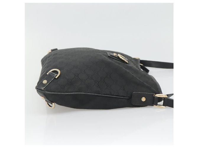 Borsa a Spalla Abbey GG Canvas Gucci Nero Oro 131326 Auth bs26839 D'oro - vista 3