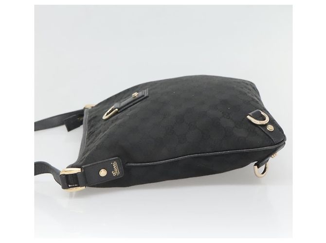 Borsa a Spalla Abbey GG Canvas Gucci Nero Oro 131326 Auth bs26839 D'oro - vista 4