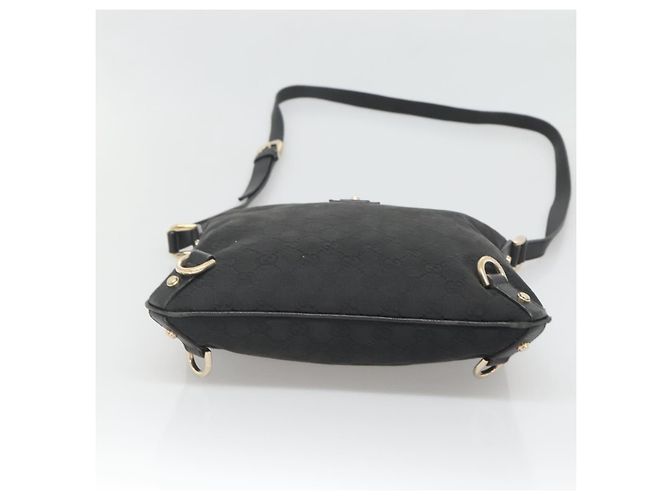 Borsa a Spalla Abbey GG Canvas Gucci Nero Oro 131326 Auth bs26839 D'oro - vista 5