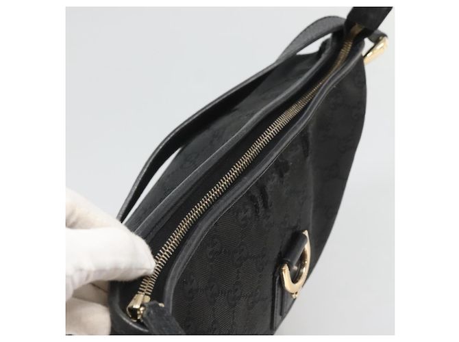 Borsa a Spalla Abbey GG Canvas Gucci Nero Oro 131326 Auth bs26839 D'oro - vista 6