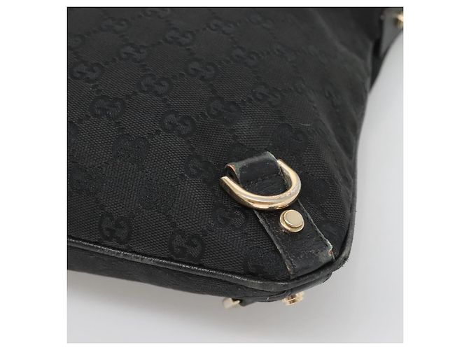 Borsa a Spalla Abbey GG Canvas Gucci Nero Oro 131326 Auth bs26839 D'oro - vista 9