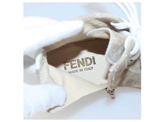 Baskets FENDI Suède Beige Auth 125724 - vue 11