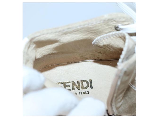 Baskets FENDI Suède Beige Auth 125724 - vue 13