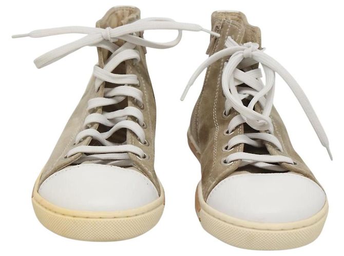 Baskets FENDI Suède Beige Auth 125724 - vue 2