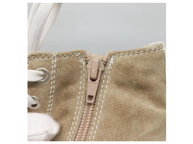 Baskets FENDI Suède Beige Auth 125724 - vue 20