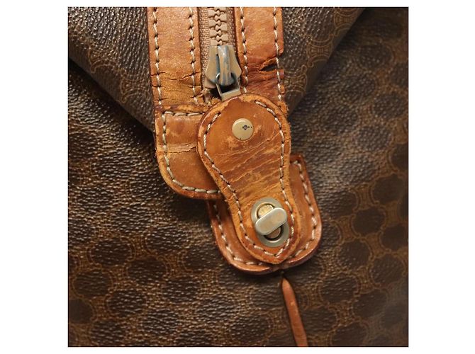 Céline Borsa Boston in tela Macadam CELINE in pelle PVC marrone oro Auth 121130 D'oro - vista 10
