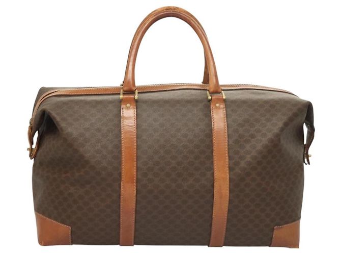 Céline Borsa Boston in tela Macadam CELINE in pelle PVC marrone oro Auth 121130 D'oro - vista 13