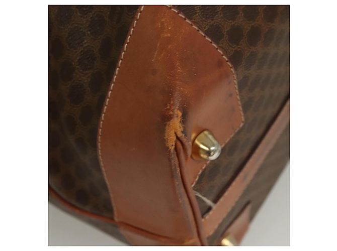 Céline Borsa Boston in tela Macadam CELINE in pelle PVC marrone oro Auth 121130 D'oro - vista 14