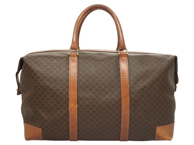 Céline Borsa Boston in tela Macadam CELINE in pelle PVC marrone oro Auth 121130 D'oro - vista 2