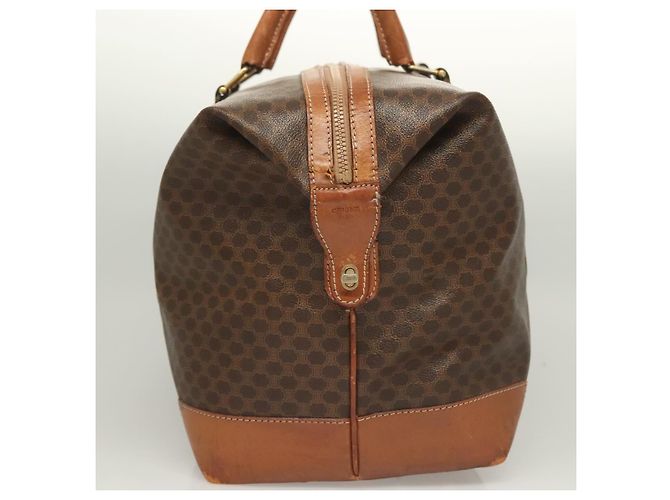 Céline Borsa Boston in tela Macadam CELINE in pelle PVC marrone oro Auth 121130 D'oro - vista 3