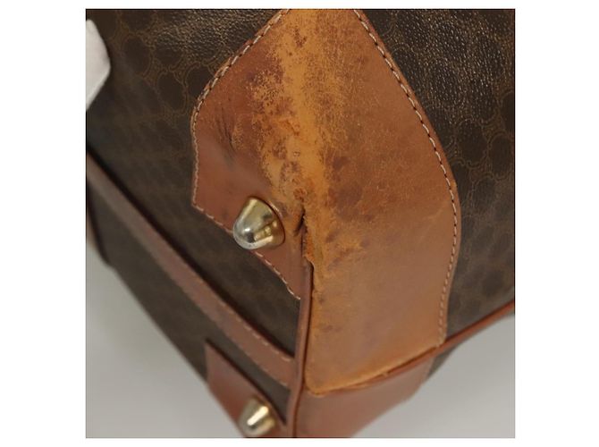 Céline Borsa Boston in tela Macadam CELINE in pelle PVC marrone oro Auth 121130 D'oro - vista 9