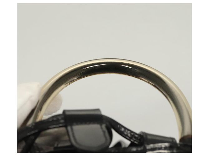 Zaino Gancini in smalto nero e oro Auth 125955 di Salvatore Ferragamo - vista 14