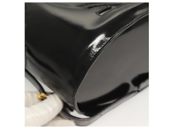 Zaino Gancini in smalto nero e oro Auth 125955 di Salvatore Ferragamo - vista 16