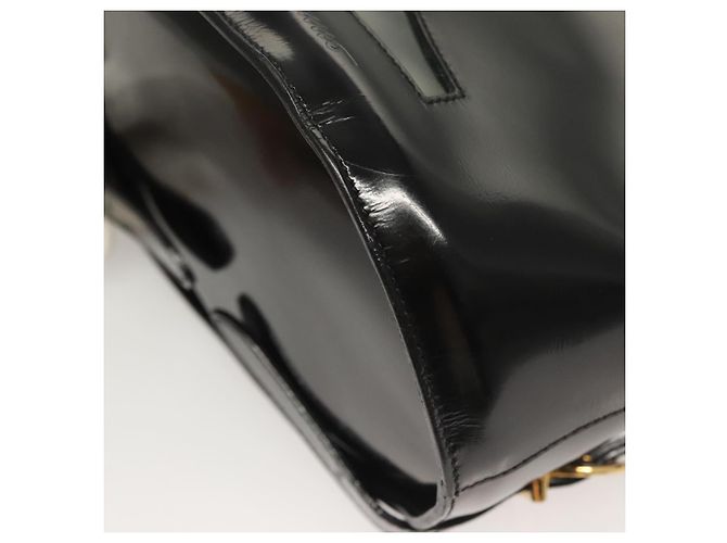 Zaino Gancini in smalto nero e oro Auth 125955 di Salvatore Ferragamo - vista 17