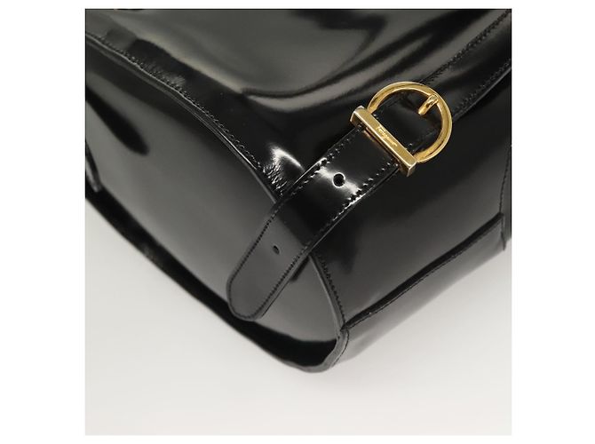Zaino Gancini in smalto nero e oro Auth 125955 di Salvatore Ferragamo - vista 19