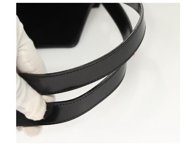 Zaino Gancini in smalto nero e oro Auth 125955 di Salvatore Ferragamo - vista 8