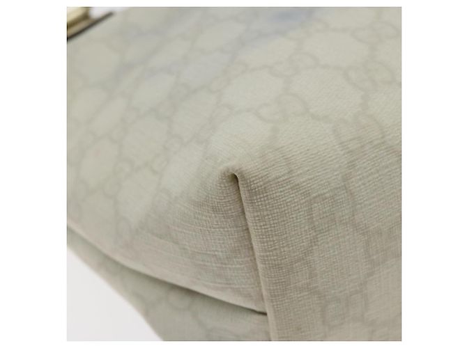 Borsa Tote GUCCI GG Supreme PVC Bianco Oro 189897 Auth ep9198 D'oro - vista 14