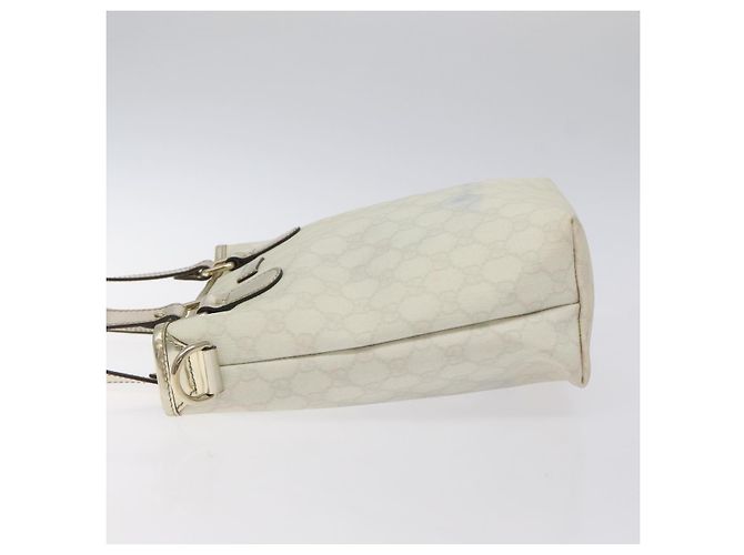 Borsa Tote GUCCI GG Supreme PVC Bianco Oro 189897 Auth ep9198 D'oro - vista 4