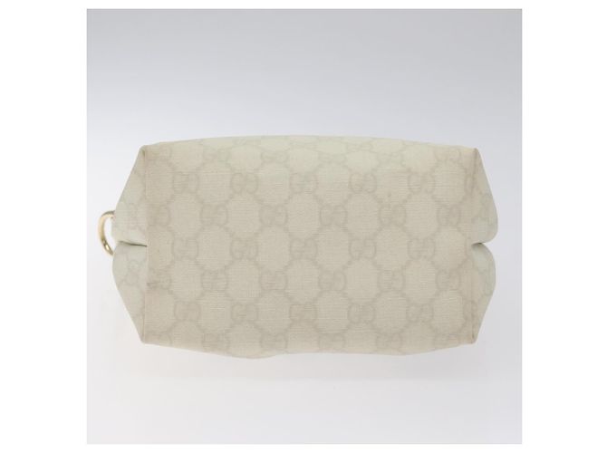 Borsa Tote GUCCI GG Supreme PVC Bianco Oro 189897 Auth ep9198 D'oro - vista 5