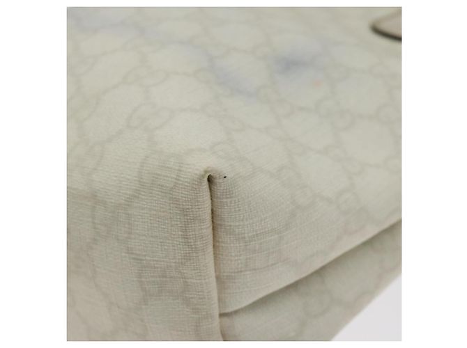 Borsa Tote GUCCI GG Supreme PVC Bianco Oro 189897 Auth ep9198 D'oro - vista 9