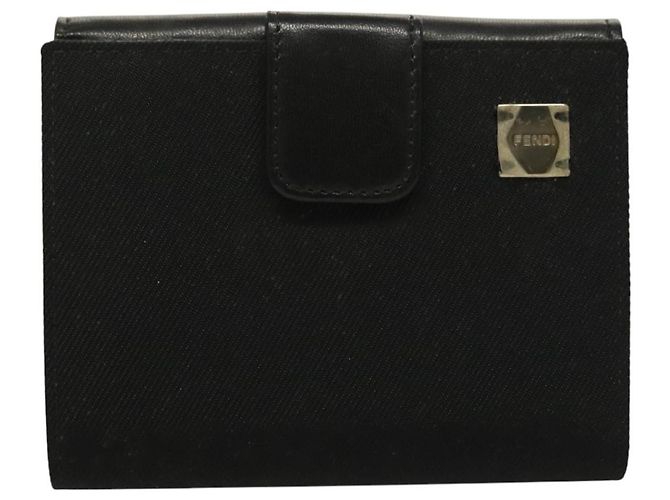 FENDI Geldbörse aus schwarzem Canvas Auth 127954V - Ansicht 13