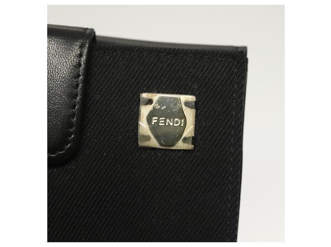 FENDI Geldbörse aus schwarzem Canvas Auth 127954V - Ansicht 17