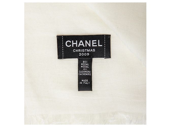 Set di sciarpe Chanel nero e bianco in cashmere e modal CC Multicolore - vista 7