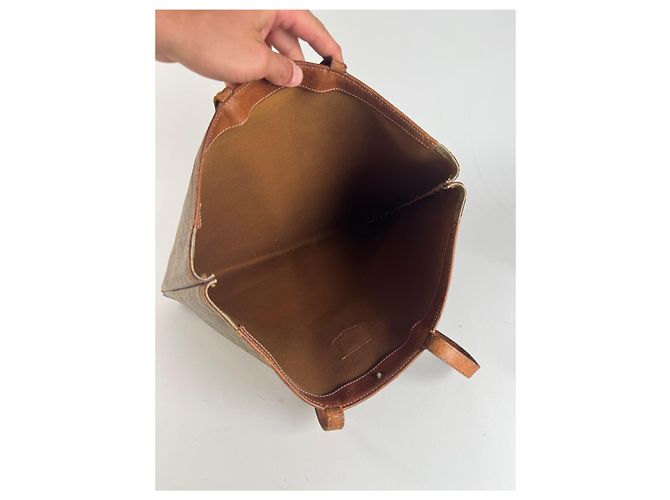 Big Bag Céline Große Tasche aus Leder mit Triomphe-Monogramm von Celine in Beige und Braun - Ansicht 3