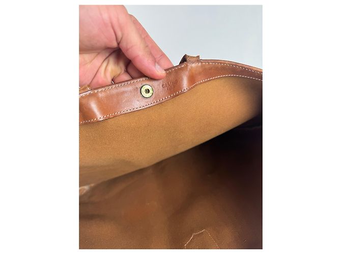 Big Bag Céline Große Tasche aus Leder mit Triomphe-Monogramm von Celine in Beige und Braun - Ansicht 4