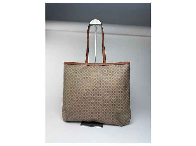 Big Bag Céline Große Tasche aus Leder mit Triomphe-Monogramm von Celine in Beige und Braun - Ansicht 9