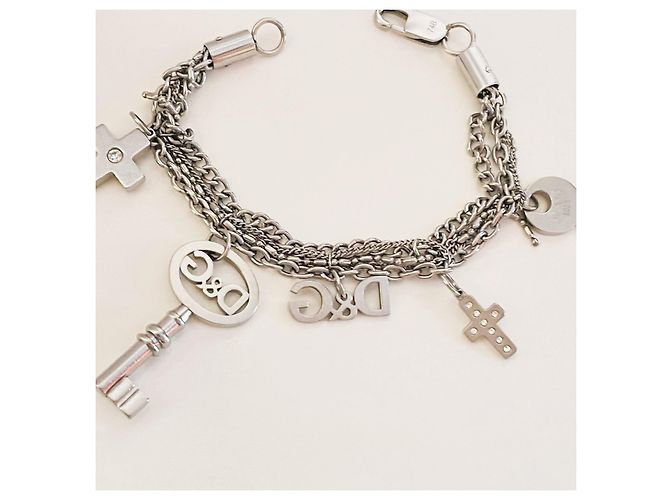 Bracciale Dolce & Gabbana in acciaio con chiavi e croci Argento - vista 11