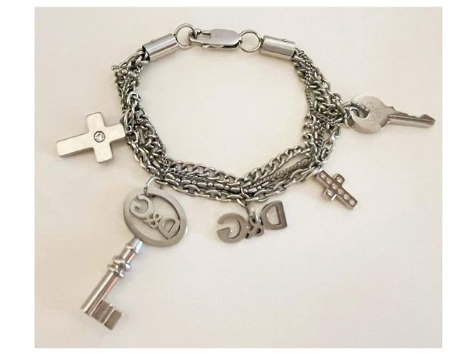 Bracciale Dolce & Gabbana in acciaio con chiavi e croci Argento - vista 8