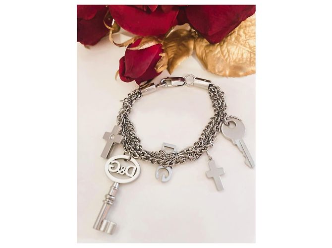 Bracciale Dolce & Gabbana in acciaio con chiavi e croci Argento - vista 9