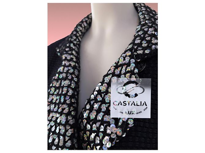 Chanel 12K$ Paris / Shanghai Sequin Black Jacket 40 FR - view 7