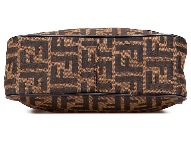 Borsa a spalla in tela Zucca marrone Fendi - vista 3