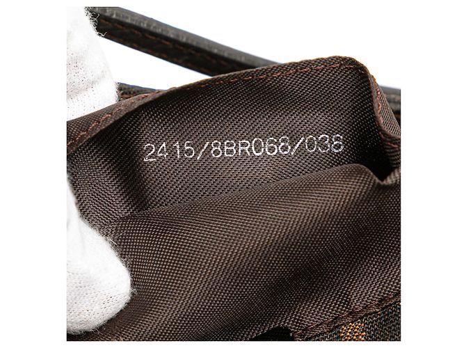 Borsa a spalla in tela Zucca marrone Fendi - vista 6