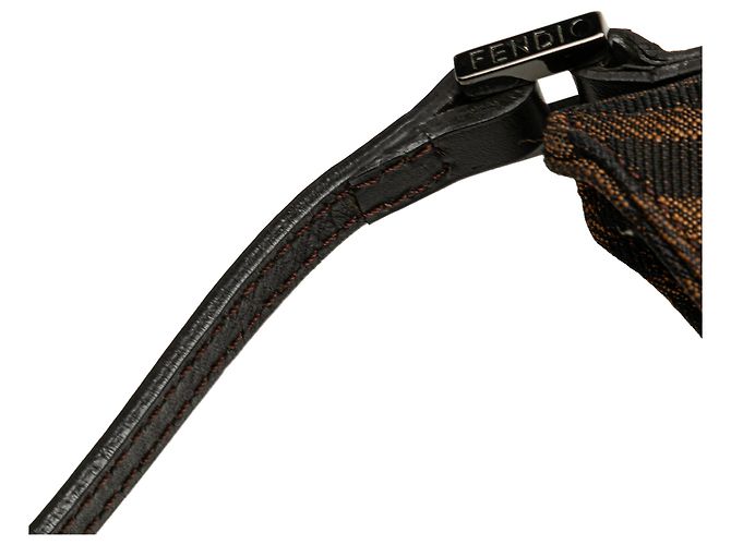Borsa a spalla in tela Zucca marrone Fendi - vista 9