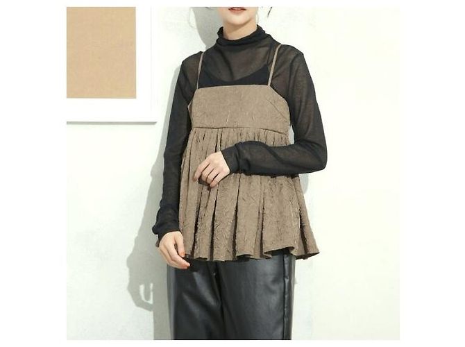 Autre Marque nano universe LB.03 Twill Camisole Bluse mit Waschern Grün - Ansicht 3