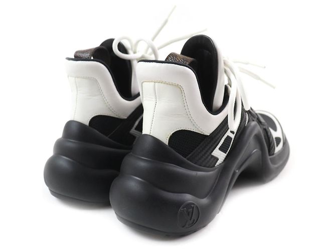 Sneakers alte Monogram Louis Vuitton 35.5 Nero Bianco - vista 3