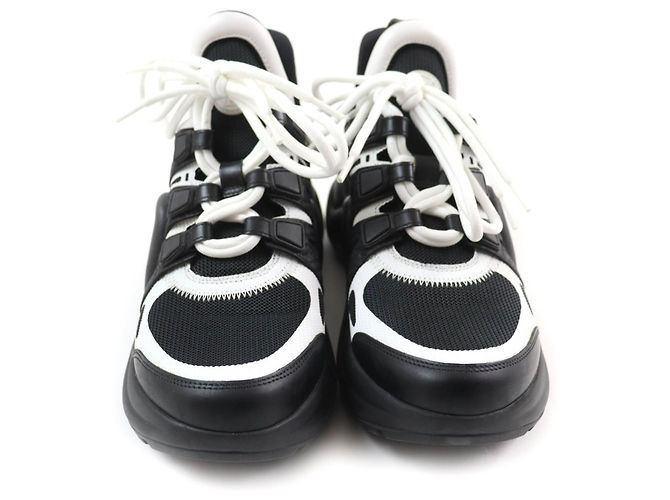 Sneakers alte Monogram Louis Vuitton 35.5 Nero Bianco - vista 4