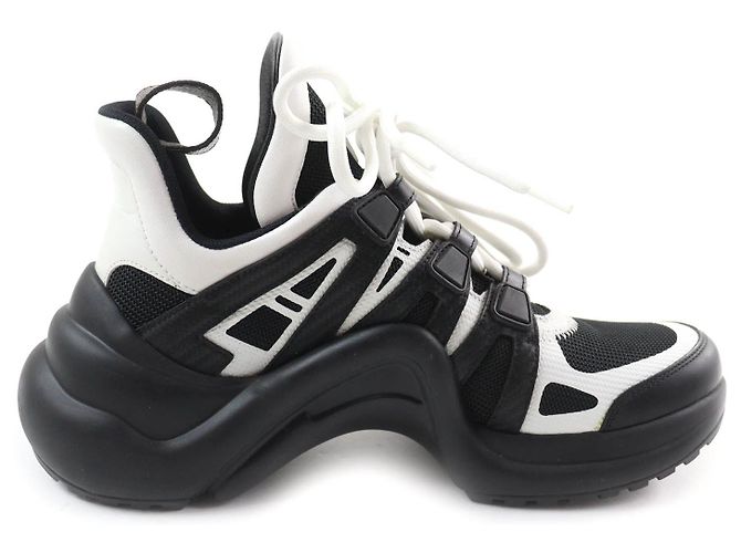 Sneakers alte Monogram Louis Vuitton 35.5 Nero Bianco - vista 6