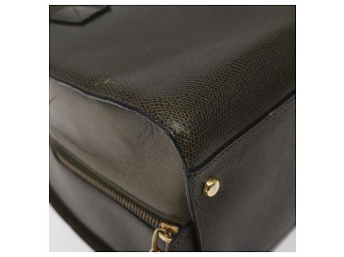 Céline Borsa a Spalla CELINE in Pelle Verde Oro Auth 125743 D'oro - vista 14