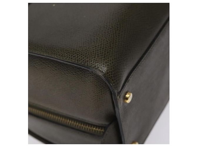 Céline Borsa a Spalla CELINE in Pelle Verde Oro Auth 125743 D'oro - vista 16