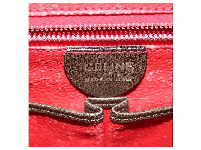 Céline Borsa a Spalla CELINE in Pelle Verde Oro Auth 125743 D'oro - vista 17