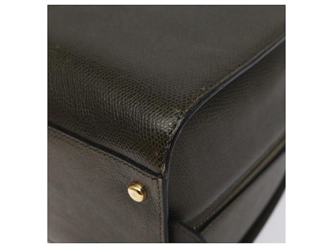 Céline Borsa a Spalla CELINE in Pelle Verde Oro Auth 125743 D'oro - vista 9