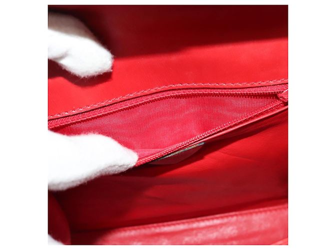 Céline Borsa a mano CELINE in pelle 2 vie rossa oro Auth 127535 Rosso D'oro - vista 11