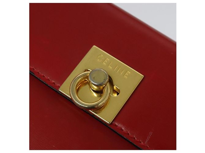 Céline Borsa a mano CELINE in pelle 2 vie rossa oro Auth 127535 Rosso D'oro - vista 18