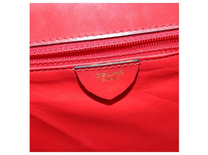 Céline Borsa a mano CELINE in pelle 2 vie rossa oro Auth 127535 Rosso D'oro - vista 19
