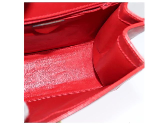 Céline Borsa a mano CELINE in pelle 2 vie rossa oro Auth 127535 Rosso D'oro - vista 20